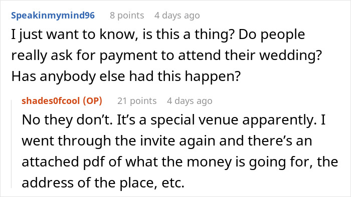 &ldquo;Bride Invites Me To Wedding And Expects Me To Pay For Venue&rdquo;: Woman Shares How She Got A Wedding Invitation That Came With A $550 Fee