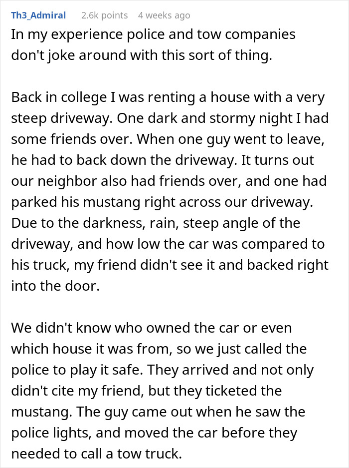 Person Has A Minivan That Was Blocking Their Driveway Towed, Decides To Play Dumb When They See How Rude The Owner Is When He Shows Up