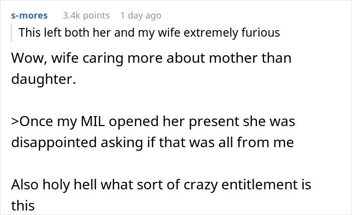 Man Gets Revenge On His MIL By Giving Her $40 Gift Instead Of A $600 One After She Refused To Give Her Gift To His Daughter