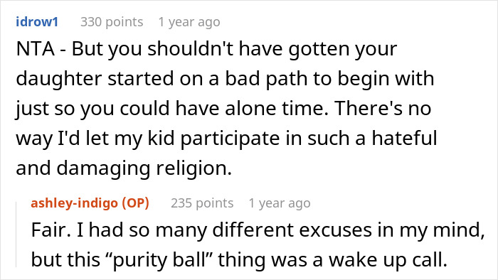 Woman Prohibits MIL From Taking Her 9 Y.O. Daughter To Church &ldquo;Purity Ball,&rdquo; Gets Called A Jerk