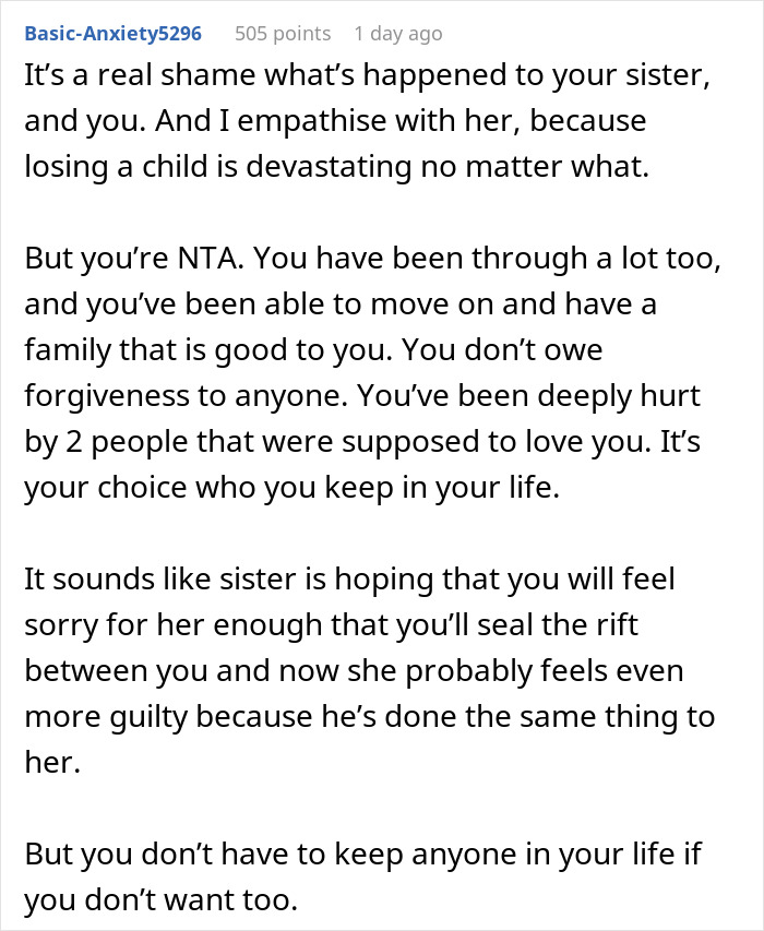 Woman Can’t Forgive Her Sister Who Slept With Her Husband While She Was Losing A Baby, Refuses To Be An Aunt To Her Children Woman Can’t Forgive Her Sister Who Slept With Her Husband While She Was Losing A Baby, Refuses To Be An Aunt To Her Children