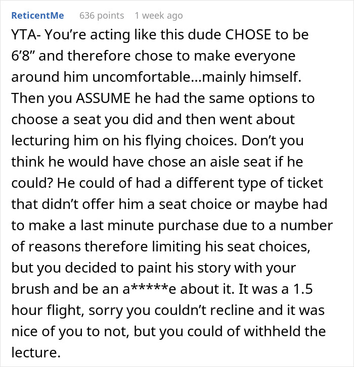 Man Confronts "Giant" 6'8" Man After He Stopped Him From Reclining His Seat On A Plane