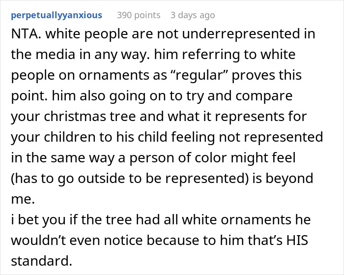 Husband Thinks It’s Unfair Their Christmas Decorations Only Represent Black People, But Wife Refuses To Replace Them Husband Thinks It’s Unfair Their Christmas Decorations Only Represent Black People, But Wife Refuses To Replace Them