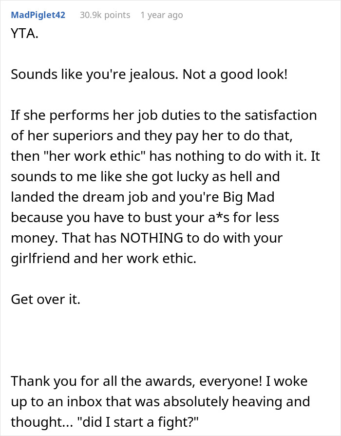 The Internet Lets This Guy Know That He Is Wrong For Being Annoyed At His Girlfriend Because She Doesn&rsquo;t Need To Work As Hard As Him To Earn More