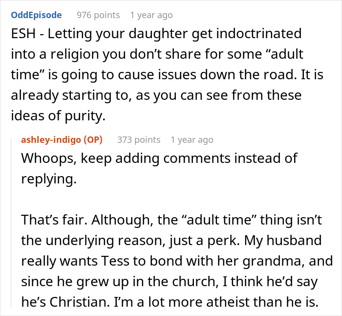 Woman Prohibits MIL From Taking Her 9 Y.O. Daughter To Church &ldquo;Purity Ball,&rdquo; Gets Called A Jerk