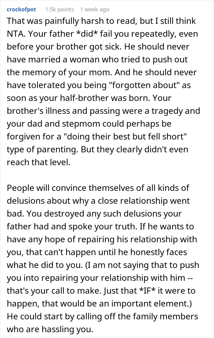 Father Forgot About His Daughter's Existence After Her Half-Brother Got Cancer, More Than A Decade Later Tries To Reconnect With Her, But She Shuts Him Down Father Forgot About His Daughter's Existence After Her Half-Brother Got Cancer, More Than A Decade Later Tries To Reconnect With Her, But She Shuts Him Down