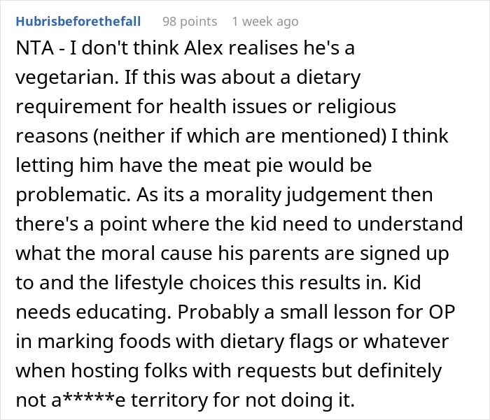 Mom Finds Out Her Vegetarian Son Ate Meat Pie At A Birthday Party, Loses It