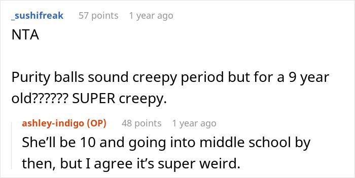 Woman Prohibits MIL From Taking Her 9 Y.O. Daughter To Church &ldquo;Purity Ball,&rdquo; Gets Called A Jerk