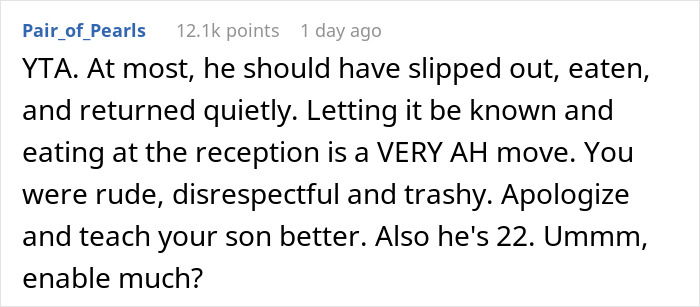 Parent Took Online Wondering Whether They’re Indeed A Jerk For Letting Their 22-Year-Old Bring Fast Food To A Wedding Parent Took Online Wondering Whether They’re Indeed A Jerk For Letting Their 22-Year-Old Bring Fast Food To A Wedding