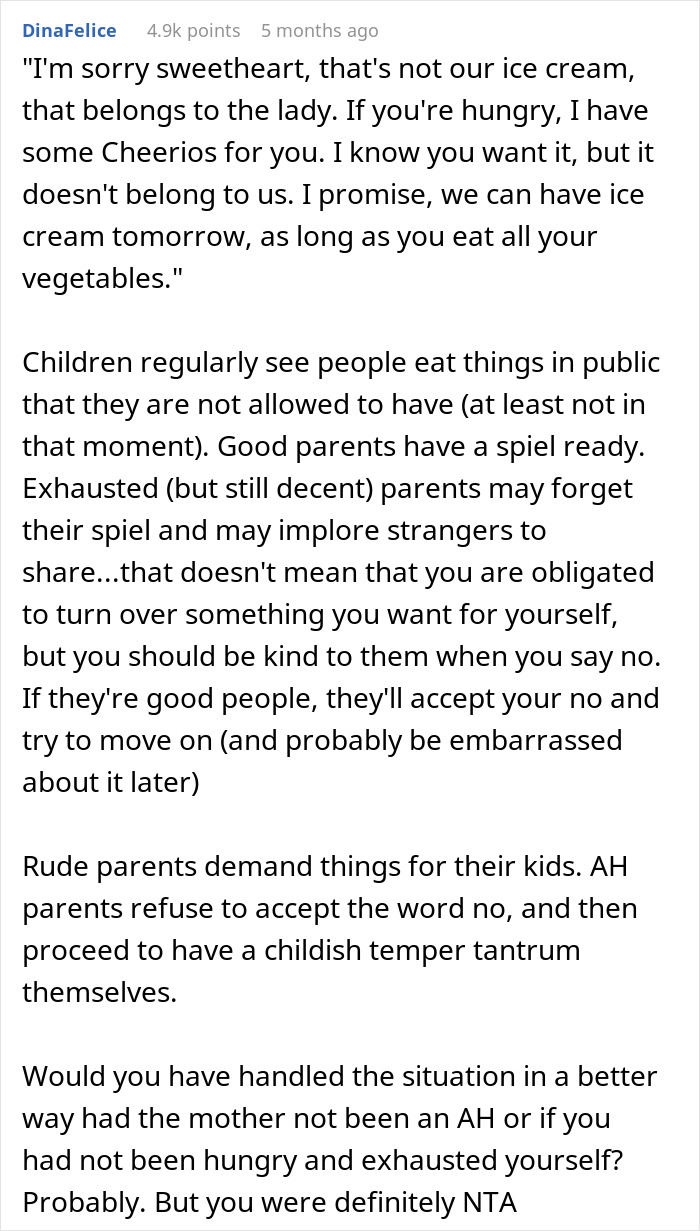 Woman Continues To Enjoy Her Ice Cream In Peace As Entitled Mother Yells Profanities At Her For Not Sharing The Treat With Crying Toddler