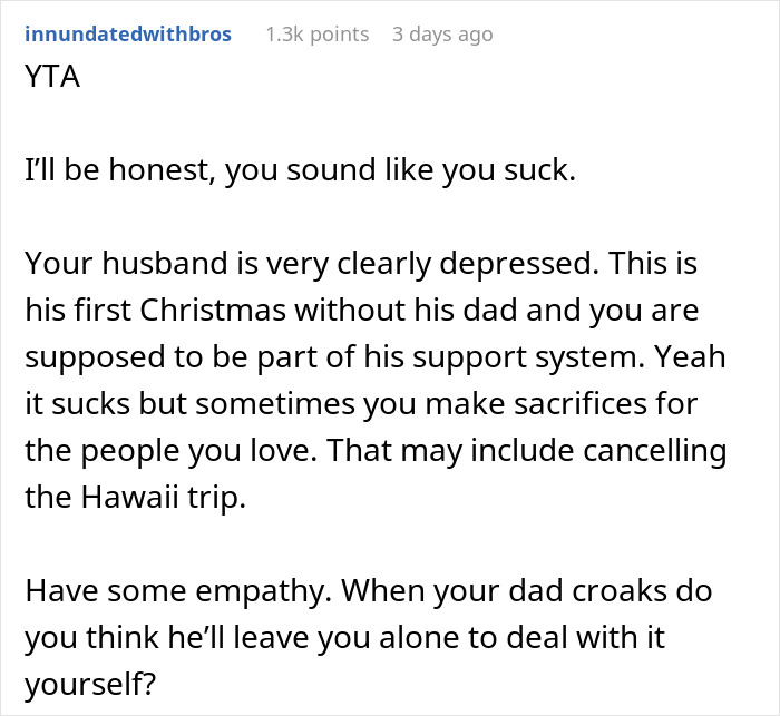 Wife Leaves To Hawaii Without Her Husband Who Wanted To Stay With His Widow Mom, Asks If She's A Jerk Wife Leaves To Hawaii Without Her Husband Who Wanted To Stay With His Widow Mom, Asks If She's A Jerk