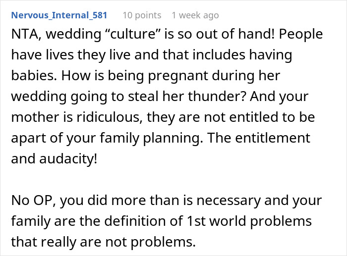 "Am I A Jerk For Being 30 Weeks Pregnant At My Sister's Wedding?"