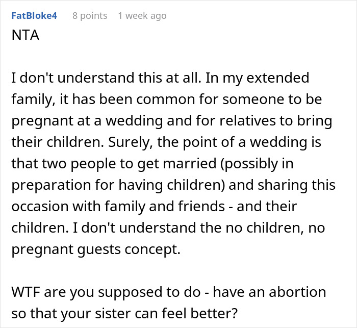"Am I A Jerk For Being 30 Weeks Pregnant At My Sister's Wedding?"