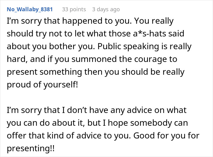 Woman Sees Supervisor Write Mean Things About Her Presentation On A Call, Calls Them Out