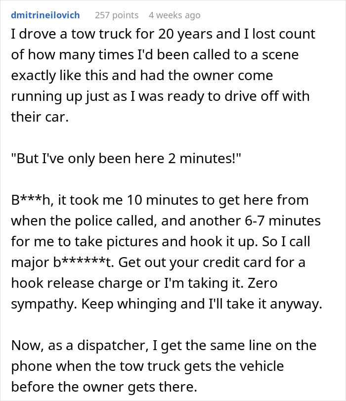 Person Has A Minivan That Was Blocking Their Driveway Towed, Decides To Play Dumb When They See How Rude The Owner Is When He Shows Up