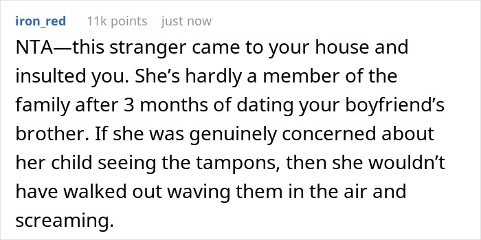 "I Looked At Her In Disbelief": 'Karen' Guest Throws A Fit At Christmas Gathering After Seeing Tampons In The Hosts' Bathroom