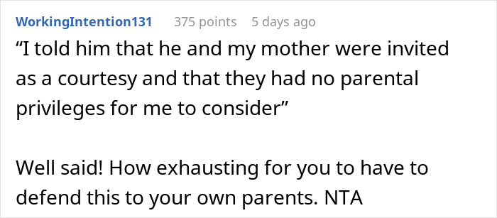 Bride Bans Polyamorous Parents' Throuple Partner From Her Wedding And Asks Folks Online If She's The Bad Guy