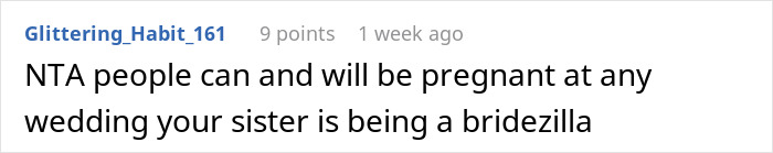 "Am I A Jerk For Being 30 Weeks Pregnant At My Sister's Wedding?"