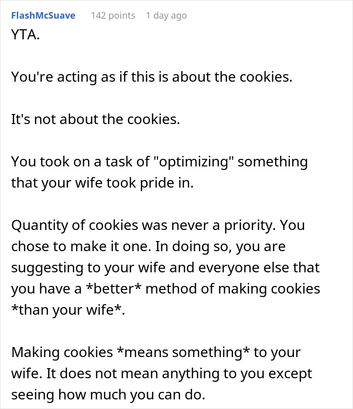 Wife Challenges Her Husband To Give Her Cookie-Baking Tradition A Try, He Ends Up Upstaging Her, Family Drama Ensues Wife Challenges Her Husband To Give Her Cookie-Baking Tradition A Try, He Ends Up Upstaging Her, Family Drama Ensues