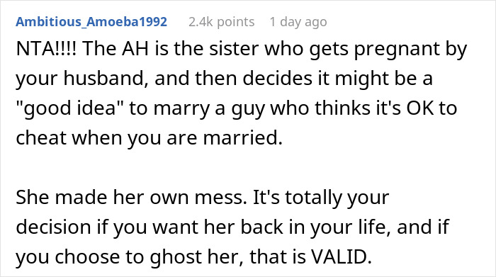 Woman Can’t Forgive Her Sister Who Slept With Her Husband While She Was Losing A Baby, Refuses To Be An Aunt To Her Children Woman Can’t Forgive Her Sister Who Slept With Her Husband While She Was Losing A Baby, Refuses To Be An Aunt To Her Children