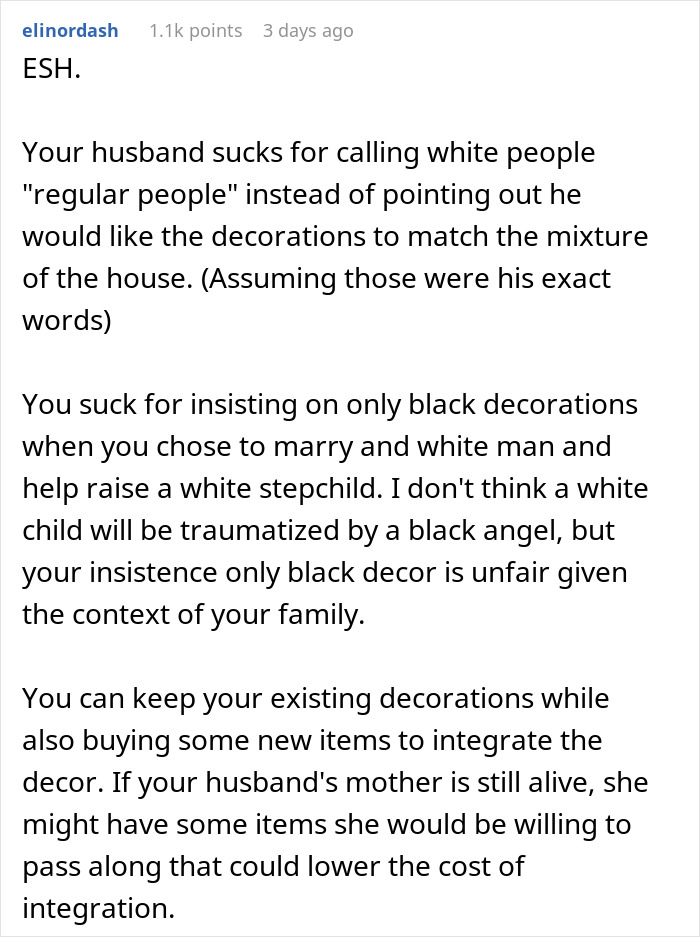 Husband Thinks It’s Unfair Their Christmas Decorations Only Represent Black People, But Wife Refuses To Replace Them Husband Thinks It’s Unfair Their Christmas Decorations Only Represent Black People, But Wife Refuses To Replace Them