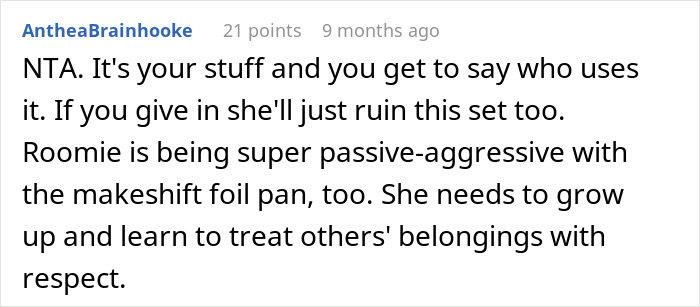 Woman Gets Dubbed 'Ridiculous' For Not Allowing Roommate To Use Her New Cookware As She Ruined The Old Ones