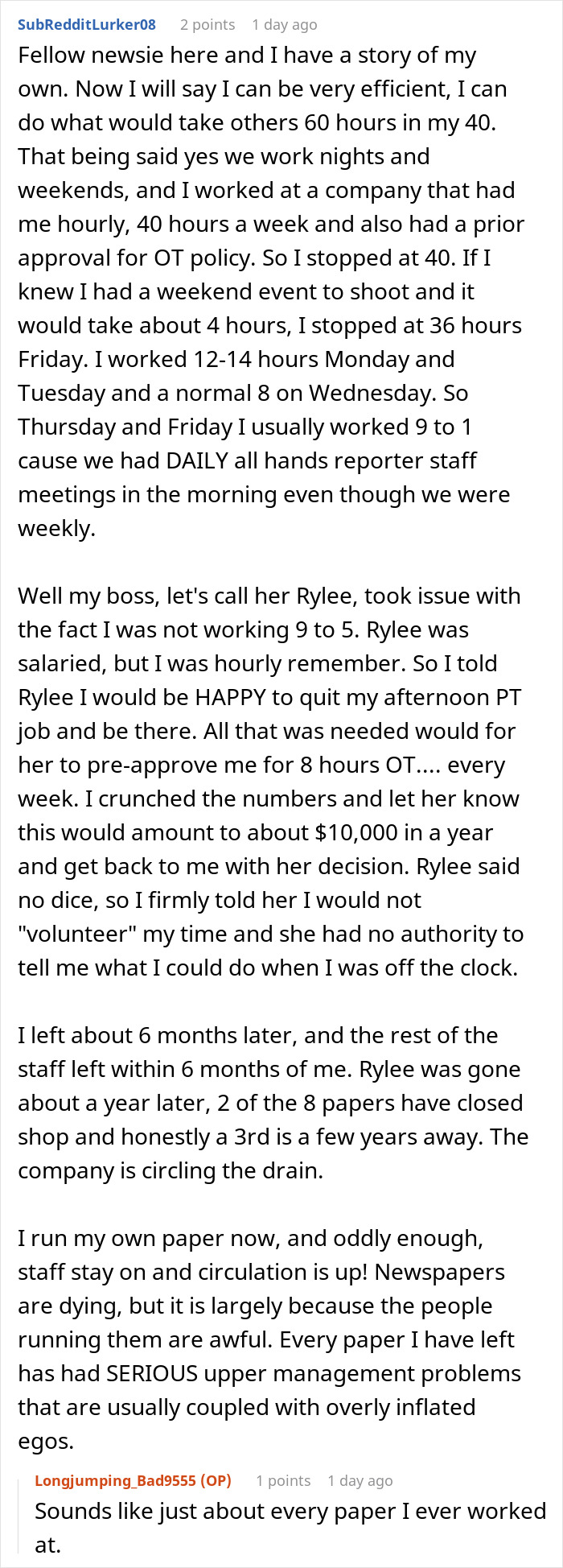 Boss Refuses To Pay This Journalist Overtime, Regrets It When They Start Working Only Paid Hours