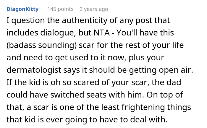 "Am I The Jerk For Leaving Significant Facial Scarring Uncovered On A Plane And Being Confrontational When Asked To Cover It?"