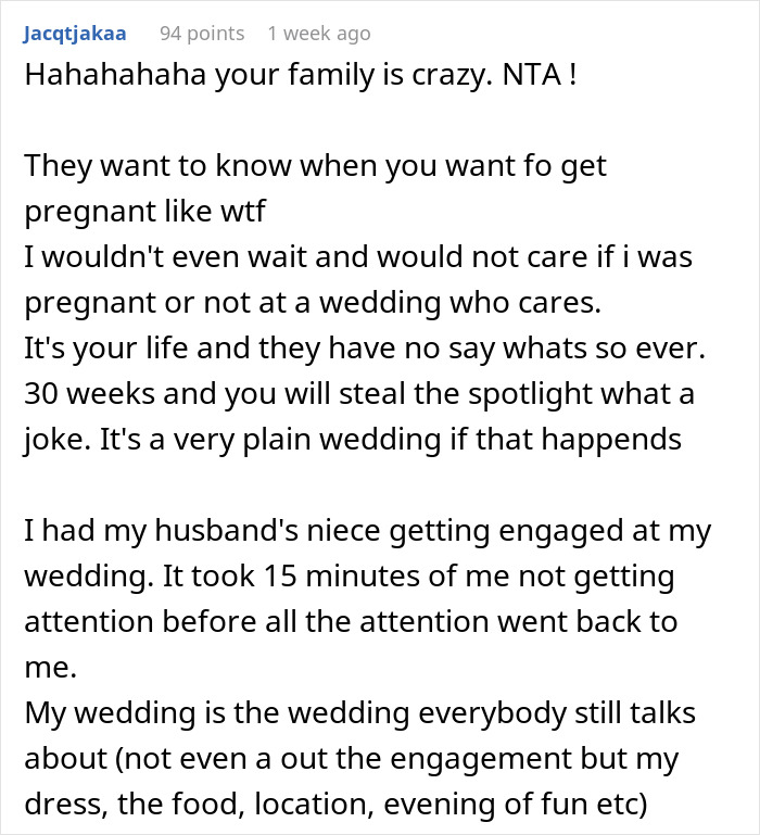 "Am I A Jerk For Being 30 Weeks Pregnant At My Sister's Wedding?"