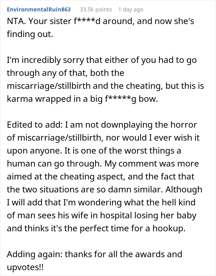 Woman Can’t Forgive Her Sister Who Slept With Her Husband While She Was Losing A Baby, Refuses To Be An Aunt To Her Children Woman Can’t Forgive Her Sister Who Slept With Her Husband While She Was Losing A Baby, Refuses To Be An Aunt To Her Children