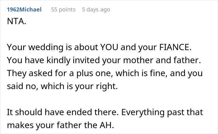 Bride Bans Polyamorous Parents' Throuple Partner From Her Wedding And Asks Folks Online If She's The Bad Guy