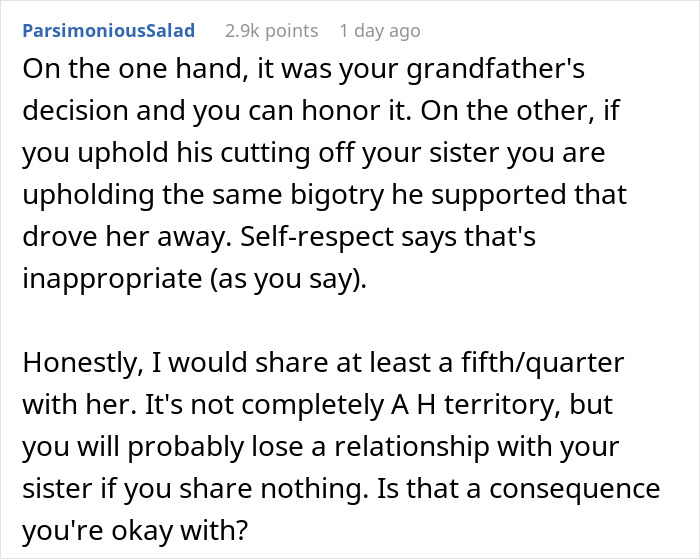 Sister Cut Ties With Grandad For His Anti-LGBTQ+ Views, Later Demanded Her Brother Share Half Of His Inheritance Sister Cut Ties With Grandad For His Anti-LGBTQ+ Views, Later Demanded Her Brother Share Half Of His Inheritance