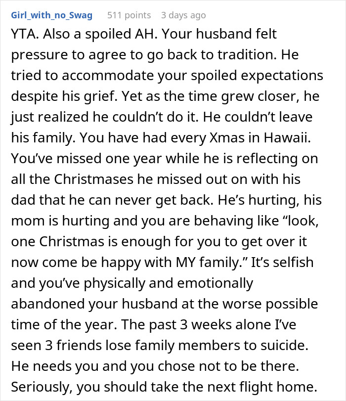Wife Leaves To Hawaii Without Her Husband Who Wanted To Stay With His Widow Mom, Asks If She's A Jerk Wife Leaves To Hawaii Without Her Husband Who Wanted To Stay With His Widow Mom, Asks If She's A Jerk