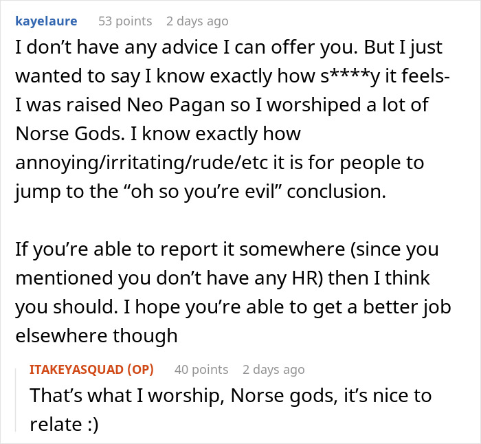 Christian boss labeled 'evil' discusses employee's Norse gods tattoo in online comments. Christian boss labeled 'evil' discusses employee's Norse gods tattoo in online comments.