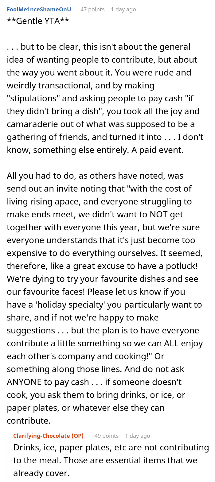 Money&rsquo;s Tight, So This Guy Skips Throwing $600 On Cooking For 27 People And Potlucks It, Some Guests Get Offended