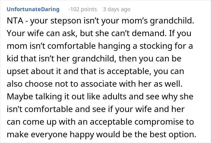 &ldquo;My Wife Refused To Drop It&rdquo;: Man&rsquo;s Family Refuses To Hang A Custom Christmas Stocking With Step-Grandchild&rsquo;s Name, So His Wife Refuses To Join Their Celebrations