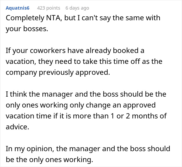 Person Asks If They're A Jerk For Not Giving Up Christmas Vacation So Coworkers With Families Can Have It Person Asks If They're A Jerk For Not Giving Up Christmas Vacation So Coworkers With Families Can Have It