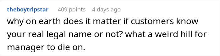 Boss Thinks Employee&rsquo;s Name Tag Isn&rsquo;t His Real Name, Tries To Punish Him For It