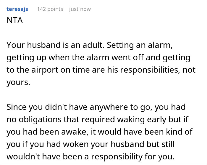 "Why Would I Wake Up Early Just To Wake Him Up?": Woman Is Not Invited To Husband's Family Christmas, Doesn't Wake Him Up For His Flight