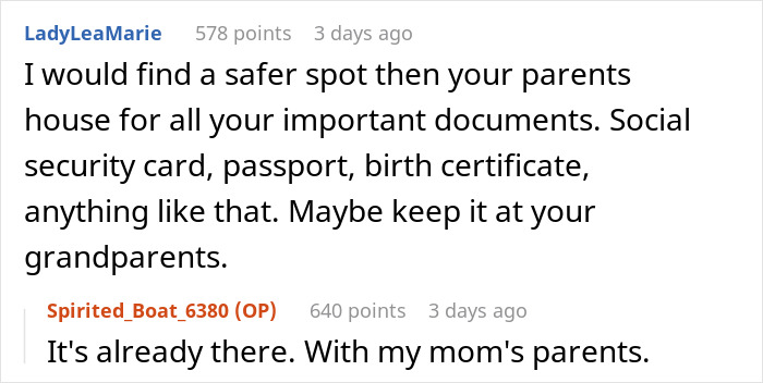 &ldquo;Am I A Jerk For Making My Parents Choose Between My Sister Going To Jail Or Replacing My Car With Their Vacation Money&rdquo;