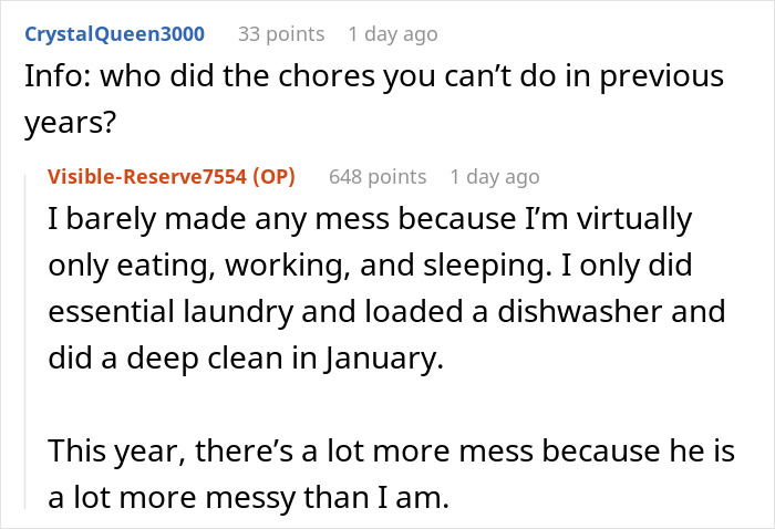 30 Y.O. Woman Asked To &lsquo;Grow Up&rsquo; By Her Boyfriend For Not Doing Any Chores After Warning Him In Advance She Won&rsquo;t Be Able To