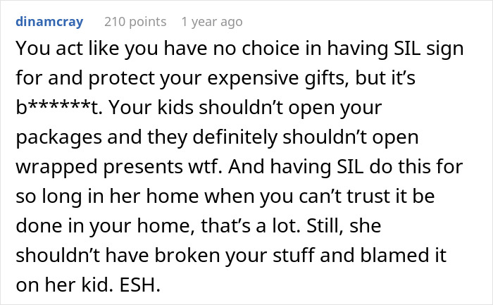 "[Am I The Jerk] For Demanding My SIL Pay Me Back For A Christmas Gift That She Destroyed That Was For My Kids And Shouldn't Have Been Touched?"