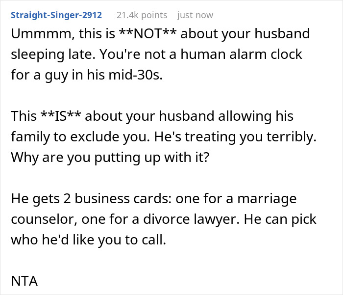 "Why Would I Wake Up Early Just To Wake Him Up?": Woman Is Not Invited To Husband's Family Christmas, Doesn't Wake Him Up For His Flight