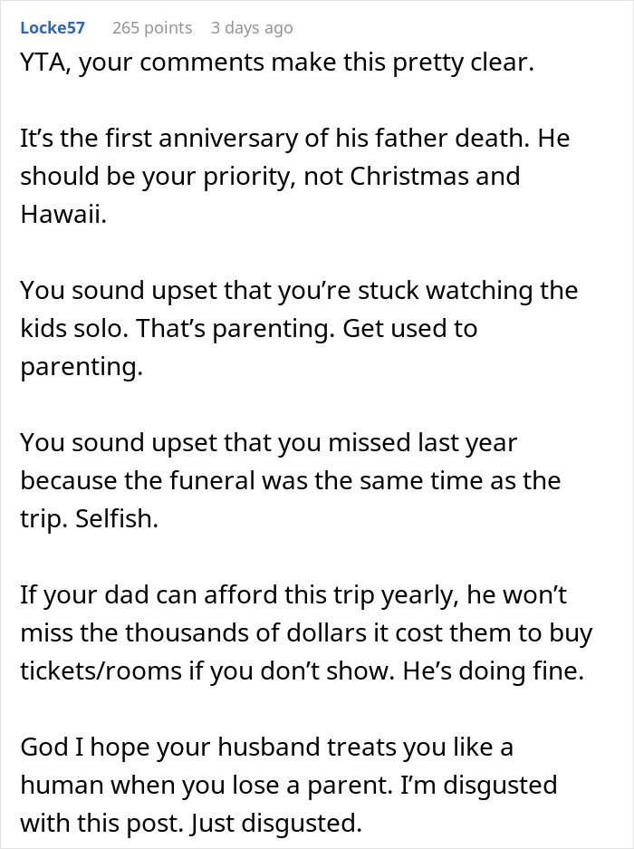 Wife Leaves To Hawaii Without Her Husband Who Wanted To Stay With His Widow Mom, Asks If She's A Jerk Wife Leaves To Hawaii Without Her Husband Who Wanted To Stay With His Widow Mom, Asks If She's A Jerk