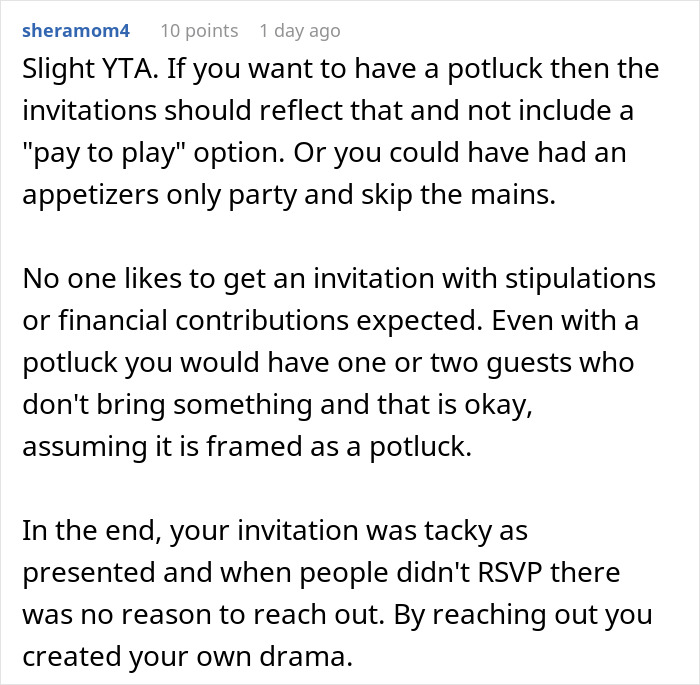 Money&rsquo;s Tight, So This Guy Skips Throwing $600 On Cooking For 27 People And Potlucks It, Some Guests Get Offended