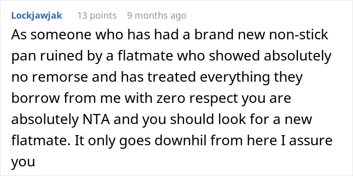 Woman Gets Dubbed 'Ridiculous' For Not Allowing Roommate To Use Her New Cookware As She Ruined The Old Ones