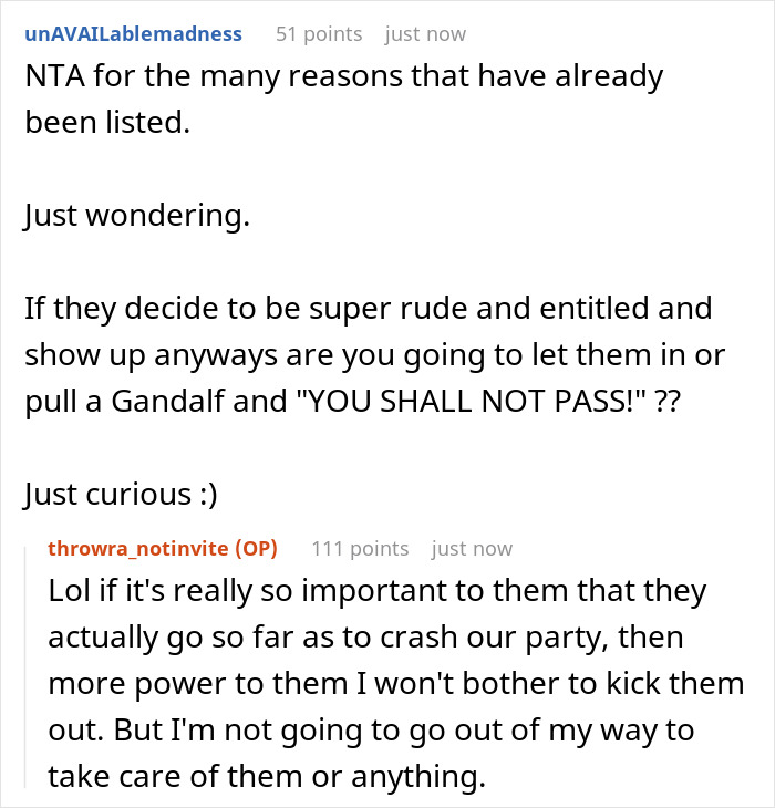 "AITA For Not Inviting Them To My Christmas Party After They Didn’t Invite Me To Their Wedding?" "AITA For Not Inviting Them To My Christmas Party After They Didn’t Invite Me To Their Wedding?"