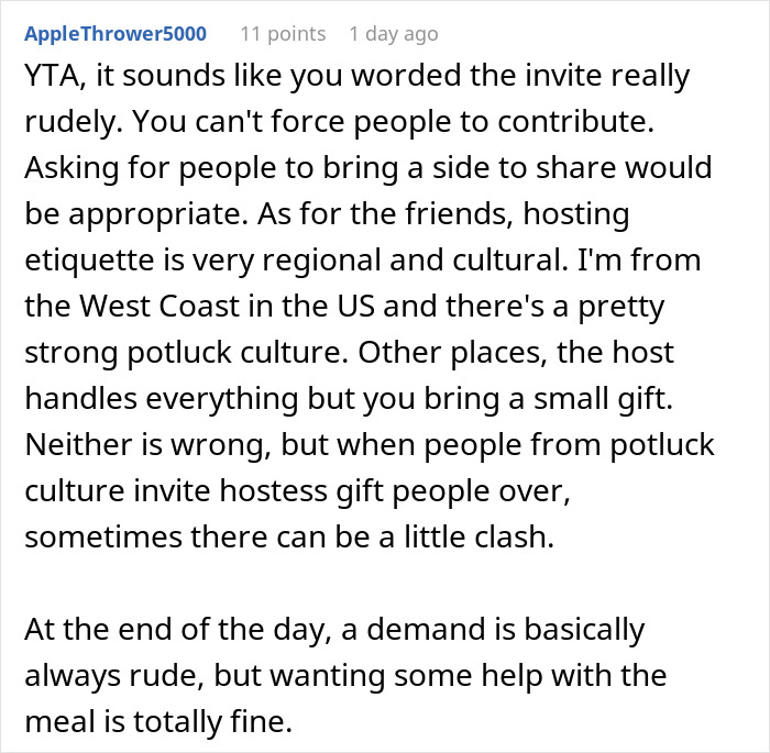 Money&rsquo;s Tight, So This Guy Skips Throwing $600 On Cooking For 27 People And Potlucks It, Some Guests Get Offended