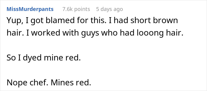 Woman Is Sick And Tired Of Her Boss Blaming Her For The Hair In Customers&rsquo; Food, Dyes Her Hair Blue