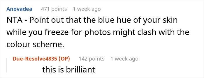 "We Are Absolutely NOT Allowed To Wear Coats”: Bridesmaid Stresses About Her Health After Bride Bans Coats From Her Winter Wedding "We Are Absolutely NOT Allowed To Wear Coats”: Bridesmaid Stresses About Her Health After Bride Bans Coats From Her Winter Wedding